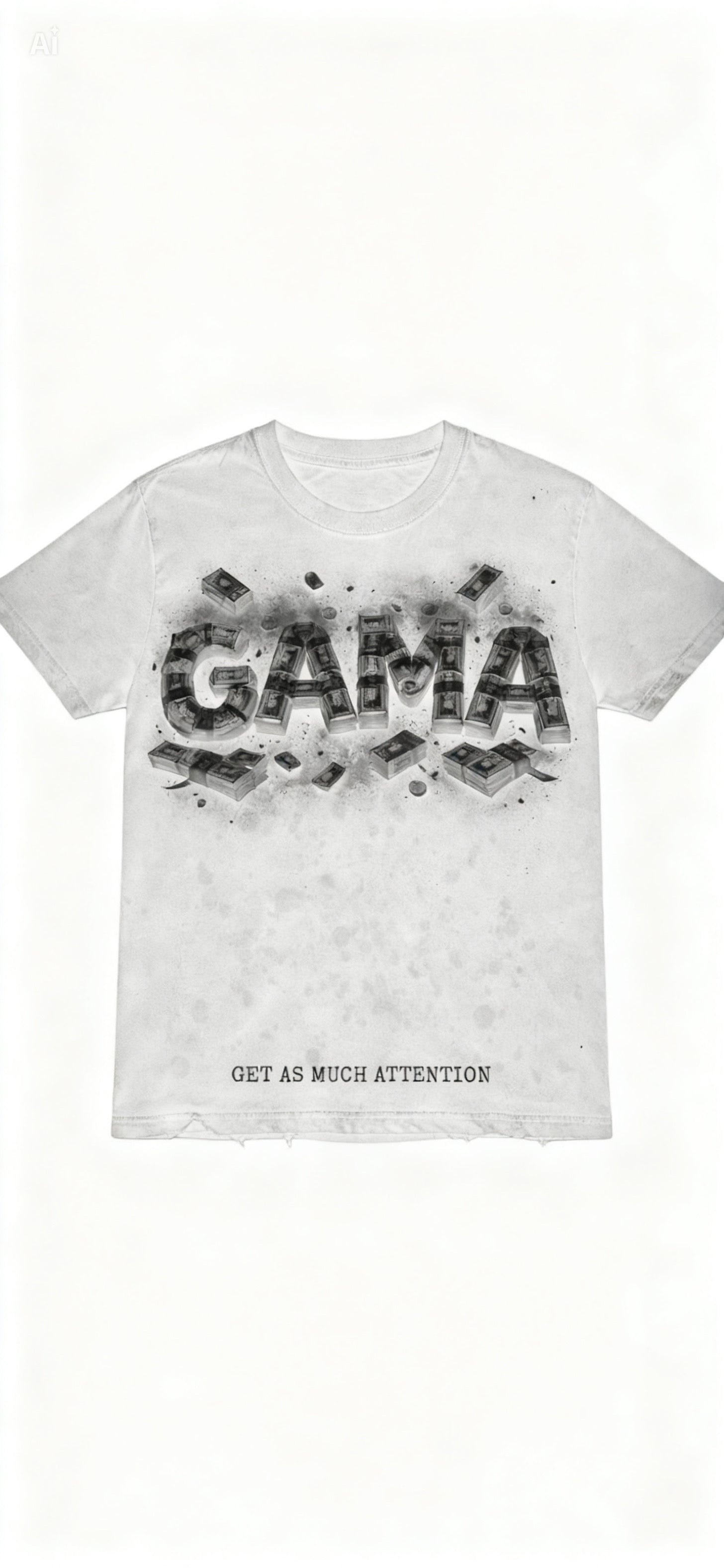 WHITE DISTRESSED GAMA TSHIRT